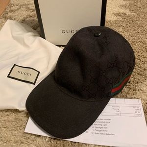 Mens Gucci Hat with red and green stripe